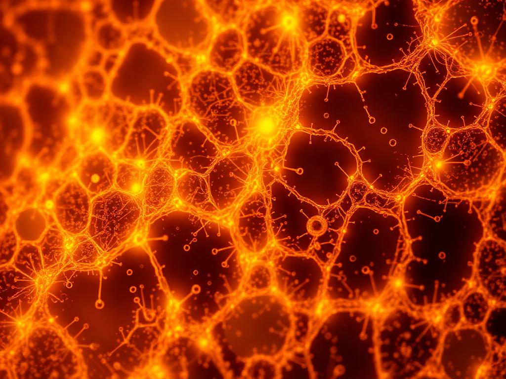 Warm cellular microscopy pattern